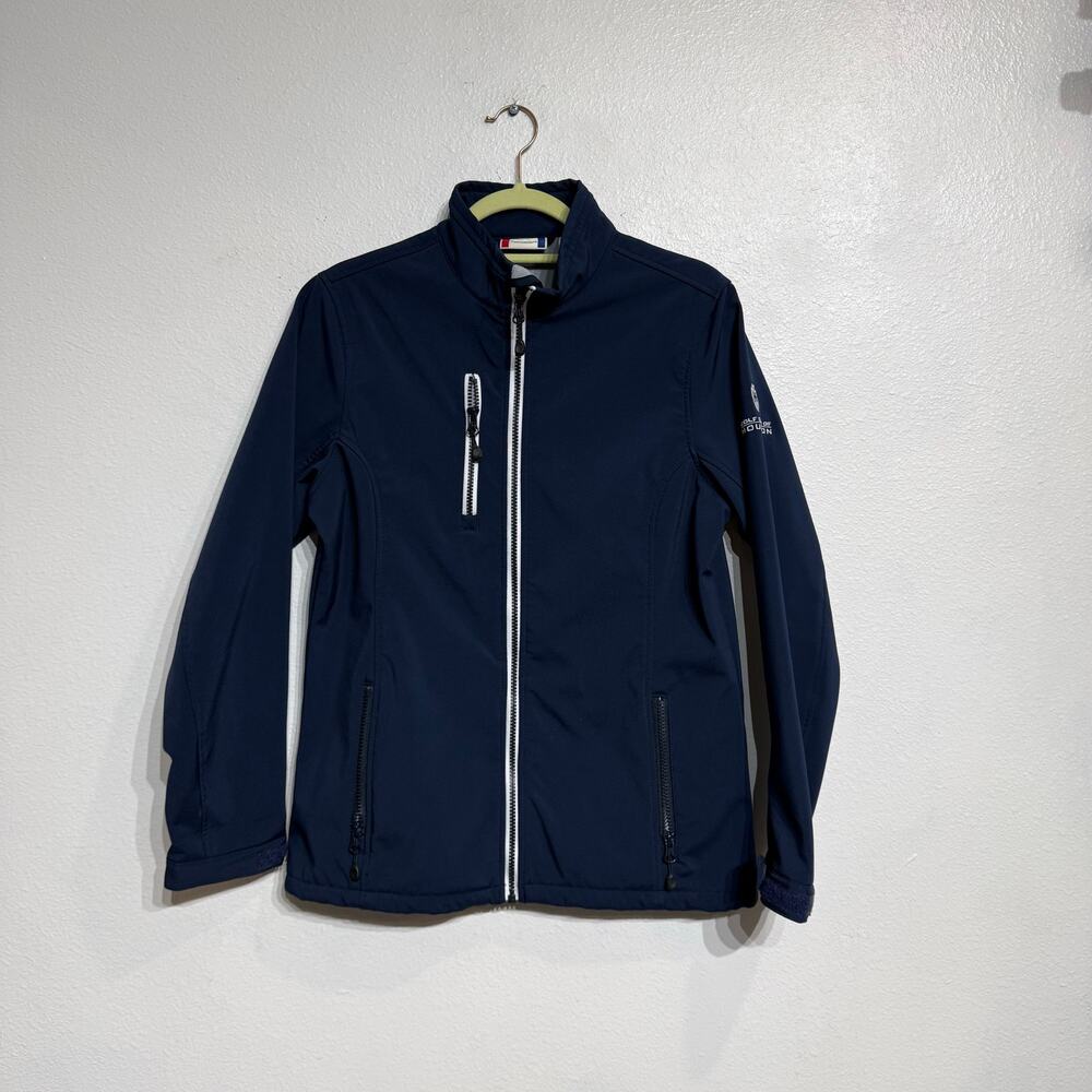 Clique Navy Softshell Golf Club of Houston Full Zip Jacket Sz S